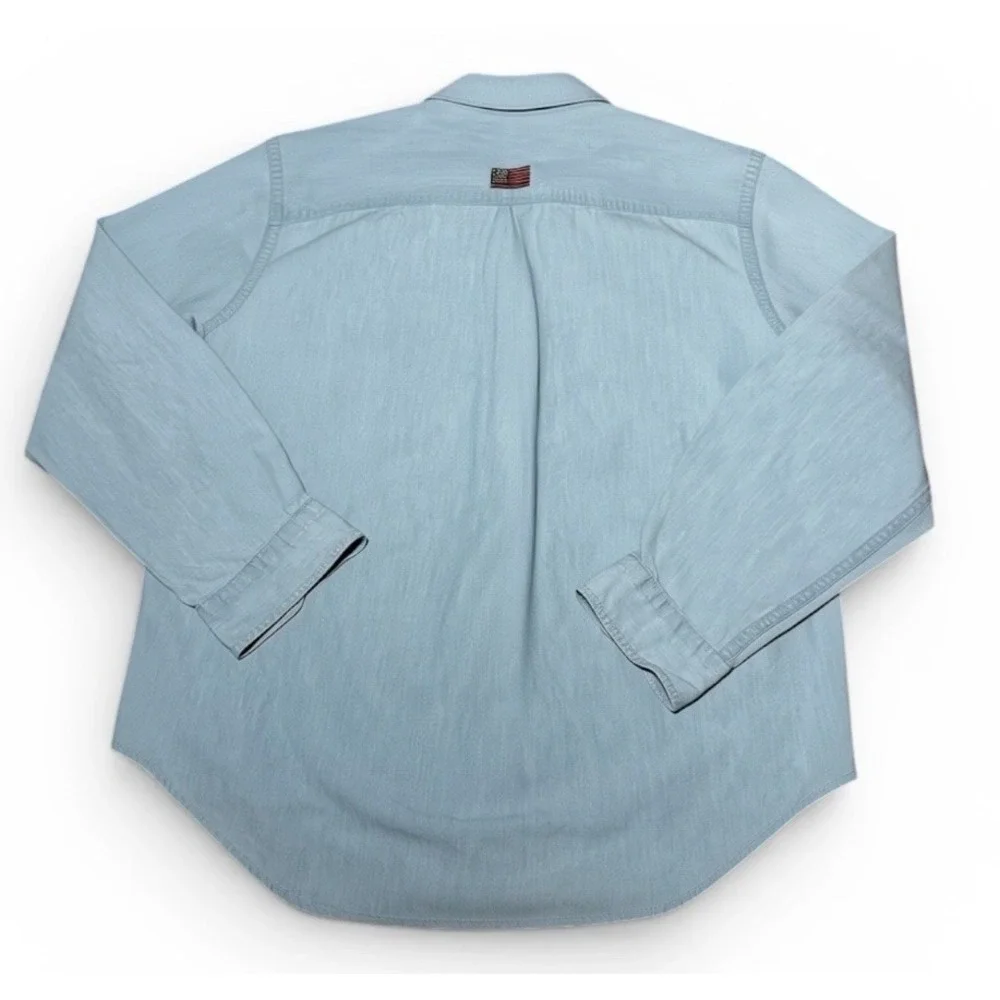 Vintage Lands' End STS-107 Columbia Memorial Shirt Womens M Blue Cotton